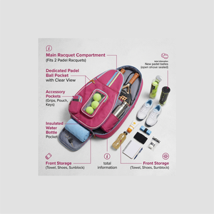 Sac de raquette en toile CODER SPORTS, grande capacité, fermeture éclair étanche, professionnel, durable, pour la gym, les voyages, le tennis de table - Product Image 5
