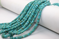 Perles de pierre en turquoise naturelle de l'Arizona, facettées, en forme de pneu, 6 mm, 16 pouces, pour la fabrication de bijoux