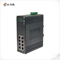 Switch PoE Industrial para Sistemas de Seguridad, 8 Puertos Gigabit PoE+ para Cámaras IP y Puntos de Acceso Inalámbricos, Plug & Play, Entrada de 48-57VDC