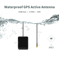 Antena GPS de Alta Ganancia 28dBi 1575.42MHz IP67 Impermeable con Cable RG174 de 3m y Conector SMA Macho para Rastreador de Navegación GPS para Vehículos