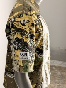 Camiseta Personalizada con Estampado de Jungla, Corte Cuadrado, Bordado Desgastado, Hombros Caídos, Bajo sin Rematar, Alta Calidad - Product Image 2