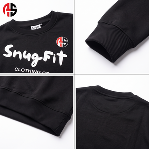 เสื้อสเวตเชิ้ตคอกลมผ้าฝ้ายถักโครเชต์ 300GSM พร้อมโลโก้แบบกำหนดเอง - เสื้อพูลโอเวอร์ลำลองสไตล์สตรีทแวร์สำหรับผู้ชาย - Product Image 4