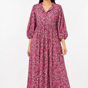 Beautiful floral Cotton Block Printed dress Dress For Casual wear Hand Block Printed Dress - Product Image 1