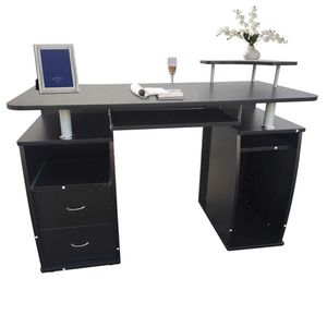 Black Computer Desk with Drawers - Product Image 1
