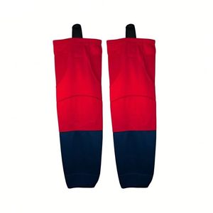 Red And Navy Knee High <b>Leg</b> <b>Warmers</b> For Cycling Breathable Knitted Spandex Polyester Adult Winter Sport Socks - Product Image 3