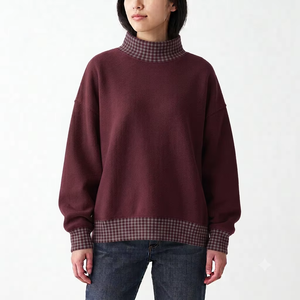 Sweat-shirt oversize à col montant en molleton pour femme, mélange de coton peigné de qualité supérieure, intérieur brossé doux, fabricant de vêtements - Product Image 1