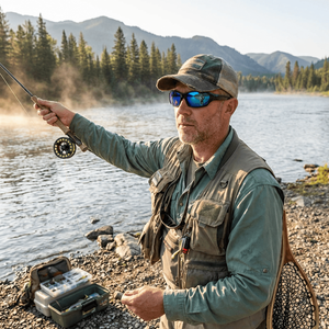 Fishing Sunglasses Wrap Around Sport Sun Glasses PC Frame Lightweight UV400 <b>Protection</b> Eyewear for Water Sports - Product Image 2