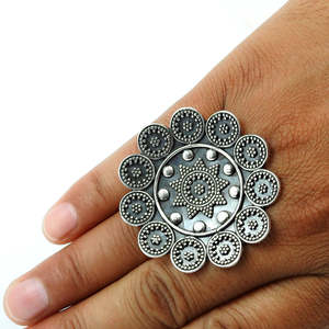 Solid 925 Sterling <b>Silver</b> Antique Look Artisan <b>Ring</b> Pretty <b>Adjustable</b> Design <b>Silver</b> Bohemian <b>Ring</b> Available At Reasonable Price - Product Image 3