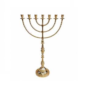Vintage Finish 9 Light Menorah Tree <b>Trunk</b> Design <b>Metal</b> Candlestick Elegant Centerpiece Living Room Decor - Product Image 2