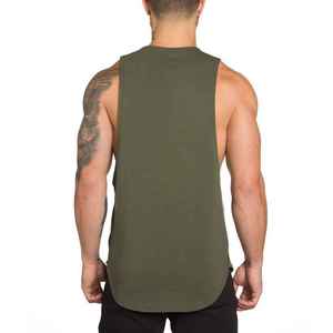 Camiseta sin mangas de punto con logo personalizado, estilo muscle fit, para hombre, de algodón/spandex, transpirable y de secado rápido, ideal para entrenamiento. - Product Image 4