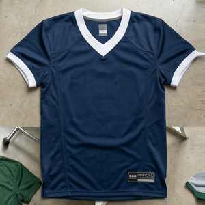 Maillots de football américain pour hommes O&M OFFICIAL, col en V, jersey américain, manches courtes, tissu respirant, coupe athlétique - Product Image 1