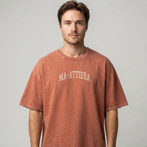 Camiseta Oversize Vintage Lavada para Hombre, Cuello Redondo, Manga Corta, Estilo Casual Urbano, Algodón, Estampado Gráfico, Ajuste Relajado - Product Image 1