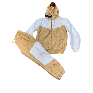 Jogging Wear <b>Wind</b> <b>Breaker</b> Hoodie and Sweat Pant Zip up Custom Logo Windbreaker Nylon Tracksuits for Men's - Product Image 4