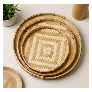 Panier de triage en bambou écologique en promotion, plateaux de rangement suspendus pour ustensiles de cuisine, prix bas, vente en gros pour l'exportation - Product Image 4