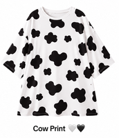 Chemise de nuit personnalisée par sublimation MooMoo pour femme, robe de détente imprimée surdimensionnée, pyjama doux, vente en gros