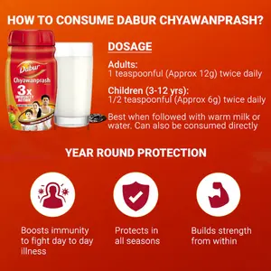 Dabur Chyawanprash 3X Ashwagandha Amla Guduchi Extracto Líquido-Sólido para la Inmunidad, Resistencia y Salud General (Grado Alimenticio) - Product Image 5