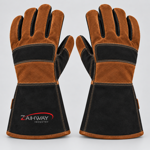 Nouveaux gants de soudage en cuir tactiques, longueur de poignet personnalisée, qualité durable, pour travaux extérieurs en hiver, gants de soudage - Product Image 5