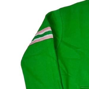 เสื้อสเวตเตอร์ผ้าฝ้าย100ปักลายแบบกำหนดเอง,เสื้อสเวตเชิ้ตผ้ากำมะหยี่สีเขียวและสีชมพู - Product Image 3