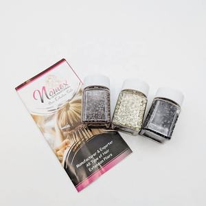 Pinces à extensions de cheveux professionnelles en acier inoxydable, doublure en silicone disponible, différentes couleurs, 1000 pièces/boîte, nom de marque personnalisé - Product Image 2