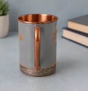 Taza de Café de Cobre con Logotipo Personalizado, Pintada a Mano, Estilo Moscow Mule, Tapa Hermética, Ecológica, Apta para Alimentos, Vaso Térmico al Vacío - Product Image 4