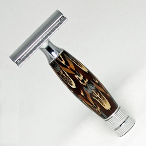 มีดโกนหนวดแบบใบมีดคู่ สีดำด้าน สำหรับผู้ชาย ใบมีดสแตนเลสแบบสองคม - Product Image 3