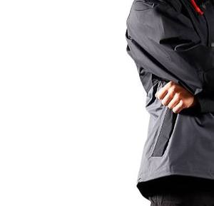 Men Waterproof Sporty <b>Windbreaker</b> Quarter Zip Jacket <b>Black</b> Gray Polyester Autumn Outdoor Wear - Product Image 3