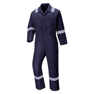 <b>Men's</b> Navy Blue <b>Work</b> Coverall Long Sleeve Reflective Cotton Utility <b>Overalls</b> - Product Image 1