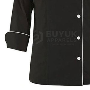 Chaqueta de Trabajo para Chef, Ligera y Transpirable, de Poliéster/Algodón, Manga Larga, Cierre de Botones, Profesional para Cocina, Restaurante, Bar - Product Image 5
