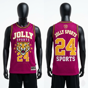 เสื้อบาสเก็ตบอลชาย 160GSM ผ้าตาข่ายโพลีเอสเตอร์พรีเมียม ดีไซน์แผงสีแดง พิมพ์ลายตามสั่ง เสื้อยืดผ้าฝ้าย 100% สำหรับผู้ชาย ทรงหลวม พิมพ์ลาย - Product Image 5