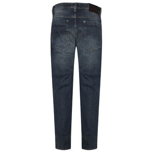Jean droit élégant pour homme, respirant, en denim imprimé, coupe ajustée, style streetwear, délavé, extensible, OEM - Product Image 2