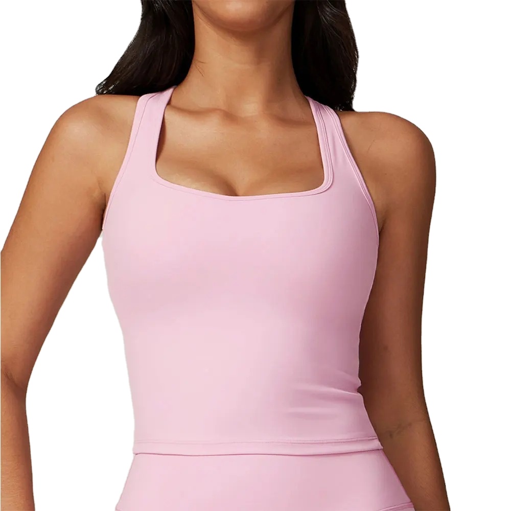 Active Wear Women's Lightweight Breathable Four-Way Stretch Spring Sleeveless Tank Yoga Vest Running Slim Vest Seamless Yoga