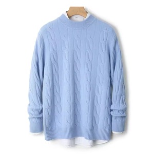 Pull pour homme, col rond intemporel, tricot de qualité supérieure, style hiver confortable, production en série - Product Image 5