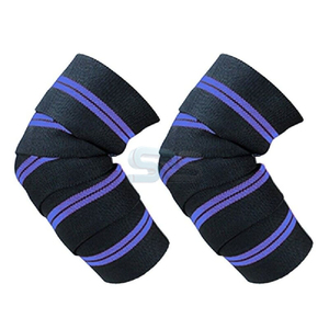 Elastic Adjustable Elbow And <b>Knee</b> <b>Wraps</b> Compression Straps For Gym Fitness Weightlifting Bodybuilding Powerlifting Training Pads - Product Image 5