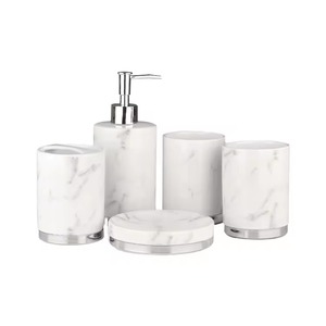 Natural Color Stainless Steel Modern Luxury 5-Piece <b>Bathroom</b> <b>Accessory</b> <b>Set</b> with Easy-Clean Countertop Organizer for Home & Hotel - Product Image 2