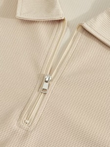 Men's Casual Polo Tracksuit Set Short Sleeve Zip Polo Shirt with Elastic Waist <b>Pants</b> Breathable Summer Sport Two Piece Outfit - Product Image 3