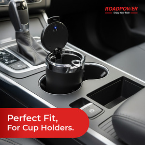 ROADPOWER (RP-ASH-19) Cendrier de voiture portable, élégant, sans fumée et éclairé par LED pour une conduite propre avec un design VIP haut de gamme - Product Image 3