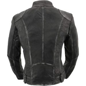 Veste en cuir style plongée en peau de mouton noire pour femme 2025 – Tenue tendance pour moto et course automobile - Product Image 6