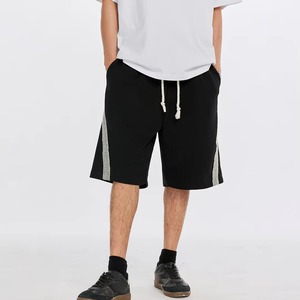Shorts d'été personnalisés pour hommes, 100 % coton pur, longueur genou, qualité supérieure, cordon de serrage plus épais, motif élastique vieilli à la taille moyenne - Product Image 2