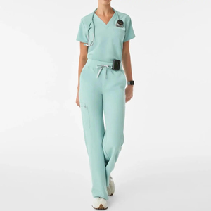 Customized Logo Spa Nourishing Hospital Use <b>Scrub</b> <b>Set</b> With Woven Fabric Natural Women Nurse Comfortable <b>Scrub</b> <b>Set</b> Wholesale - Product Image 1