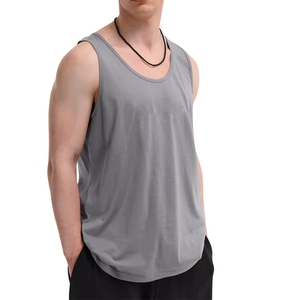 Camiseta sin mangas para hombre de color sólido, personalizada al por mayor, transpirable, sin costuras, para fitness y deportes, para gimnasio y correr - Product Image 1