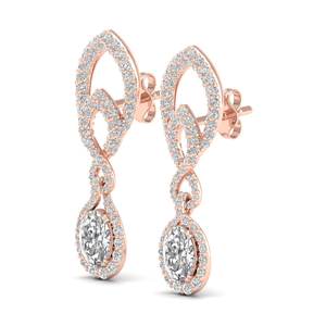 REYES Wholesale Price 14K Solid Gold Lab Grown Diamond Screw Back Drop <b>Earrings</b> For Bridal Luxury Wedding Wear <b>Fine</b> Jewelry - Product Image 3