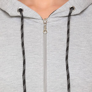 Ensemble de survêtement gris à capuche pour femmes, sweat-shirt à fermeture éclair à manches longues avec poches latérales, pantalon de jogging à taille élastique, tenue de sport décontractée - Product Image 6