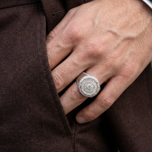 Hot Sales Special Design Perfect Rich Man <b>Gift</b> 18k White Gold Natural Diamond Fine Jewelry Taper Baguette Men Ring for Nice Guy - Product Image 3