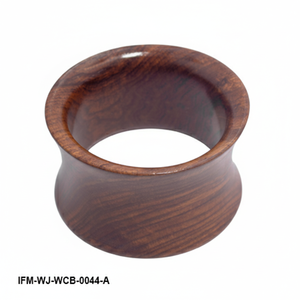 Brazalete de madera ancho hecho a mano con acabado de nogal curvado y cóncavo, joyería llamativa de madera estilo bohemio para mujer - Product Image 5