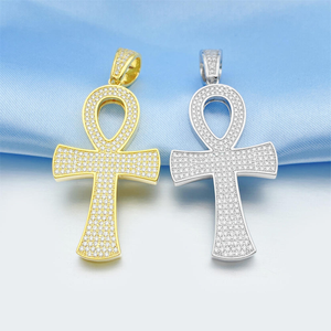 Moissanite Ankh <b>Cross</b> <b>Pendant</b> Iced Out Necklace Charm <b>Mens</b> Hip Hop Jewelry Pave <b>Cross</b> <b>Pendant</b> Luxury Bling Gifts For Him Stylish - Product Image 5