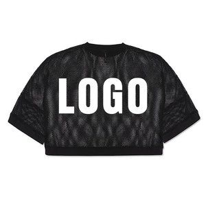 Camiseta Corta de Gran Calidad con Logotipo Personalizado, Estampado Gráfico, Corte Cuadrado para Mujer, Material Transpirable de Spandex para Verano - Product Image 1