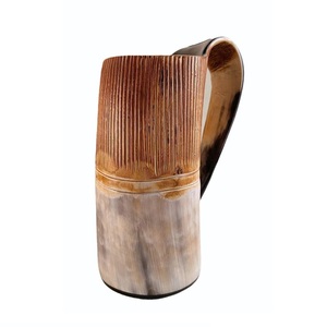Mug à boire en corne de buffle polie de qualité supérieure, style religieux, Inde, type Viking, avec logo gravé personnalisé, étanche - Product Image 3