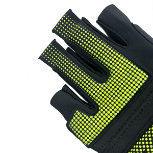 Sporty Fingerless Cycling Gloves Wrist Length Breathable PU Eco-Friendly Touchscreen Green Black Mesh Design Spring Summer - Product Image 2