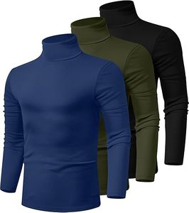 เสื้อไหมพรมคอเต่าทรงโอเวอร์ไซส์สำหรับผู้ชาย ผ้าฝ้าย 100% สีพื้น แขนยาว สไตล์สตรีทแวร์ เป็นมิตรกับสิ่งแวดล้อม เสื้อลำลองสำหรับฤดูหนาว - Product Image 1