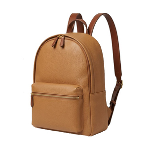 Sac à dos en cuir élégant unisexe, polyvalent, avec grand compartiment intérieur pour ordinateur portable et plusieurs poches pour tous les jours - Product Image 2